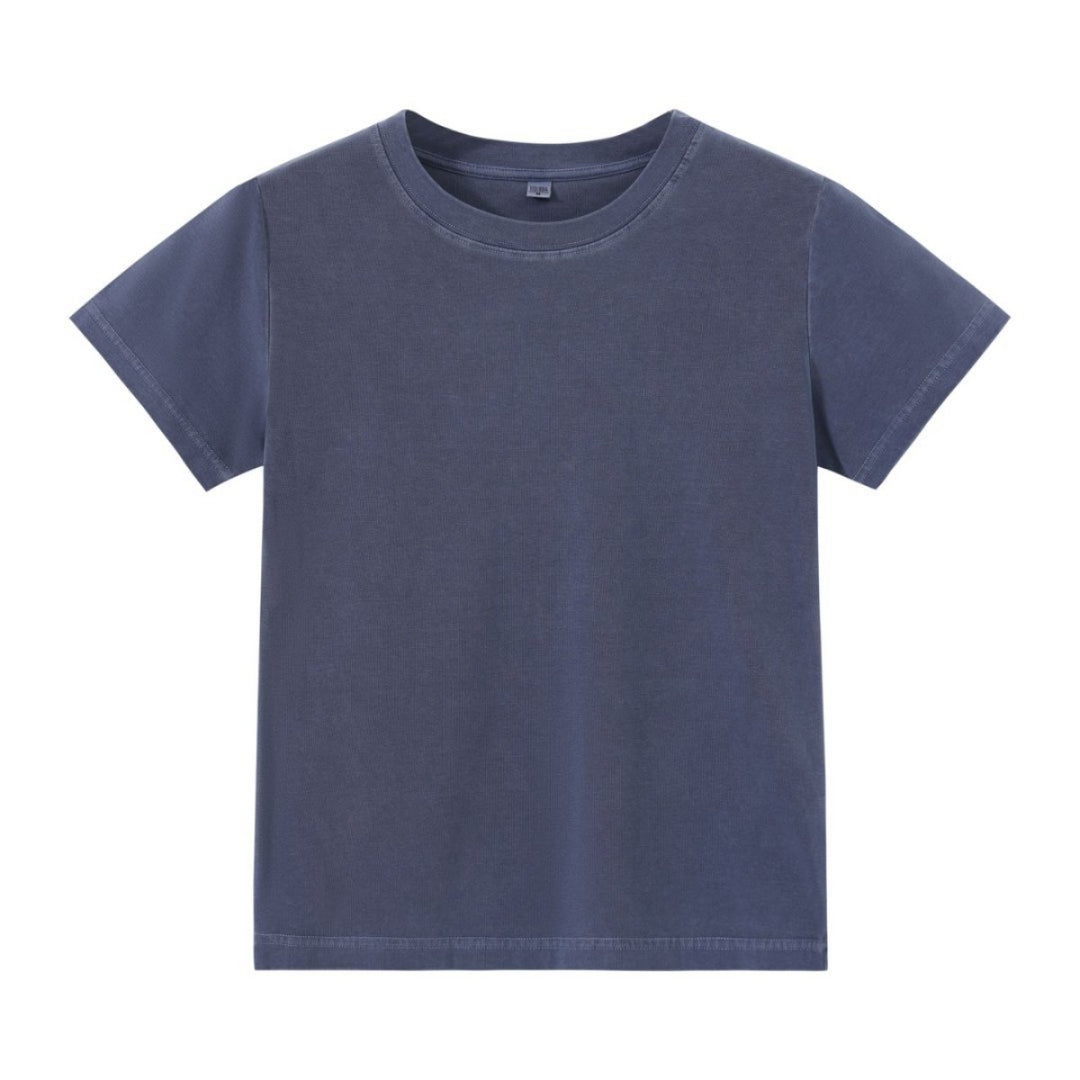 Drune | Schillerndes altes kurzes T-Shirt mit Färbung