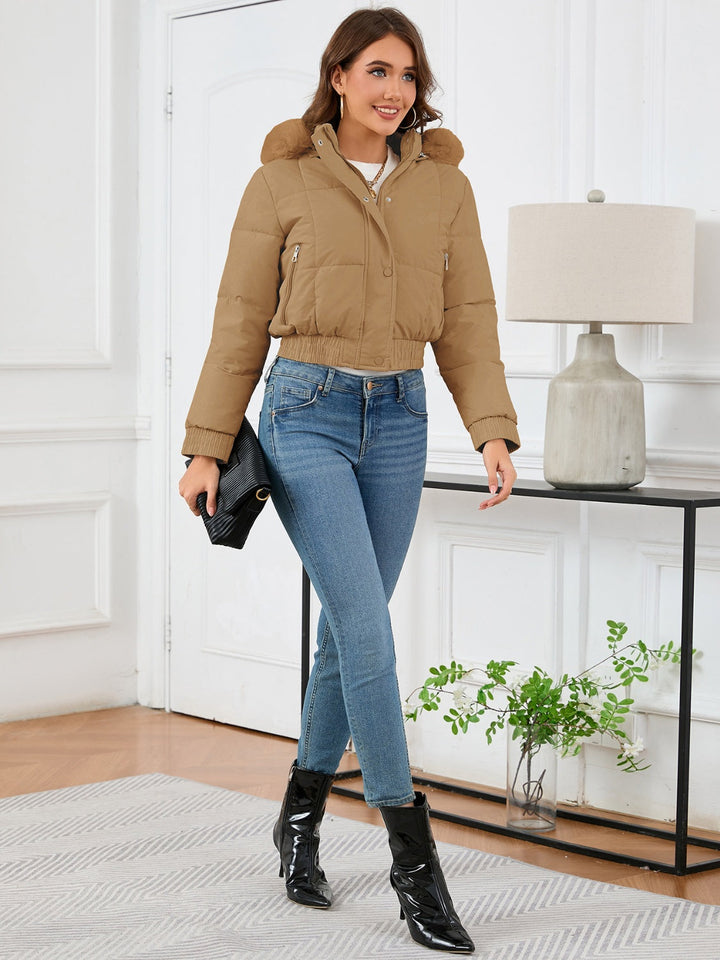 Drune | Wattierte Winterjacke mit Pelzkapuze und Taschen