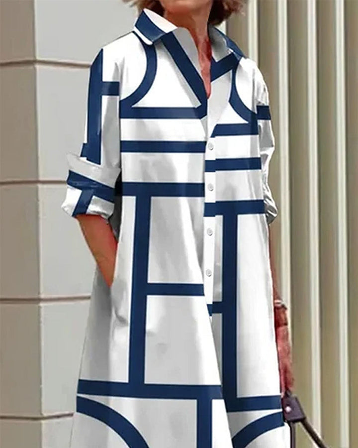 Drune | Kleid mit Taschen und Geometrischem Druck