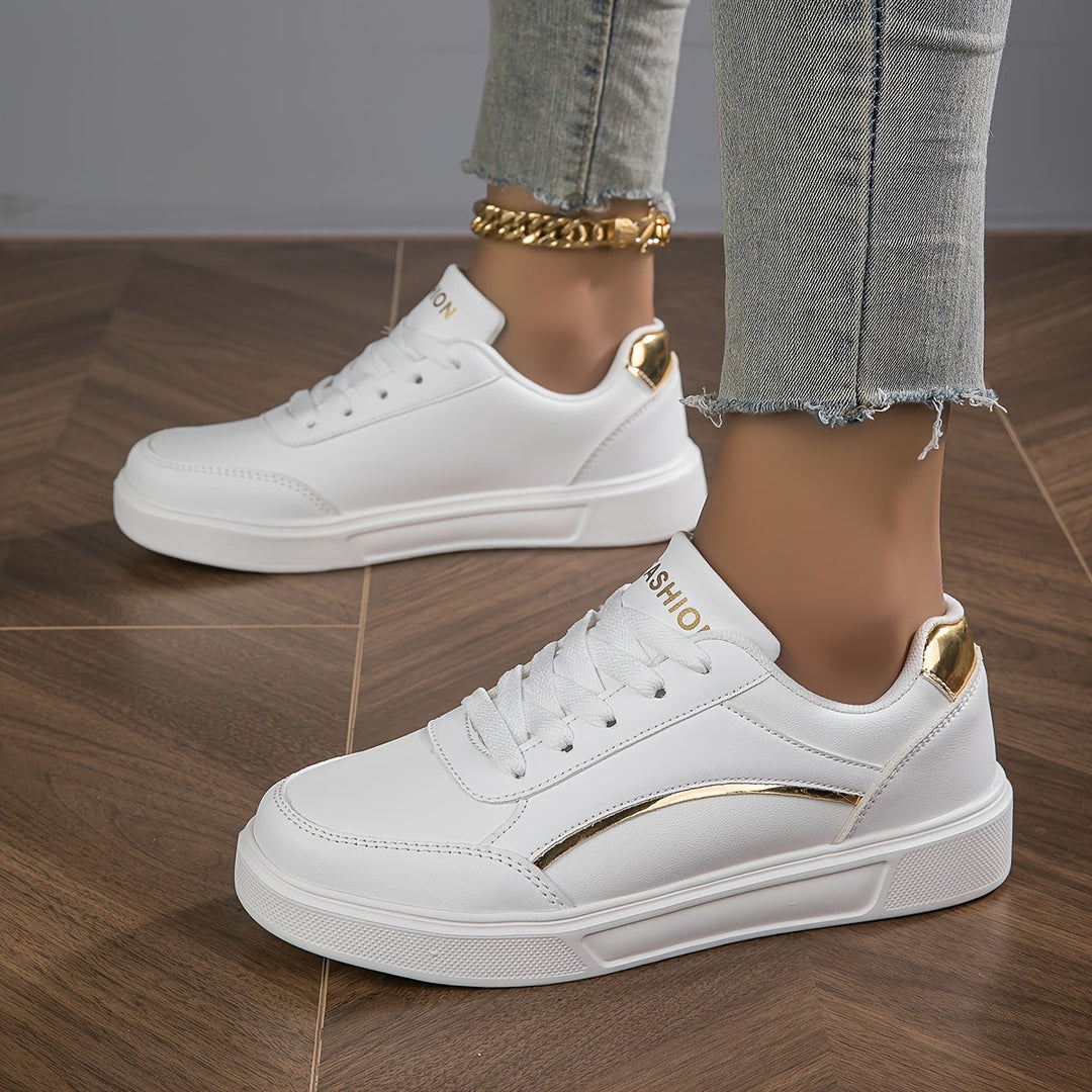 Drune | Damen Sneaker in Einfarbiger Ausführung Mit Schnürsenkeln Und Weicher Sohle