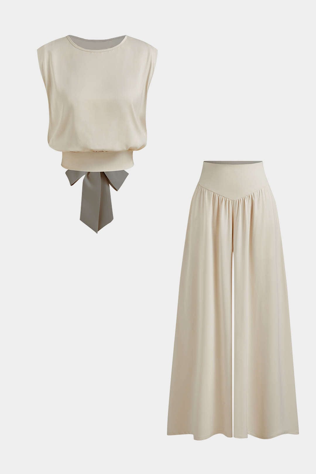 Drune | Elegantes Zweiteiler Satz Mit Schleifen Detail