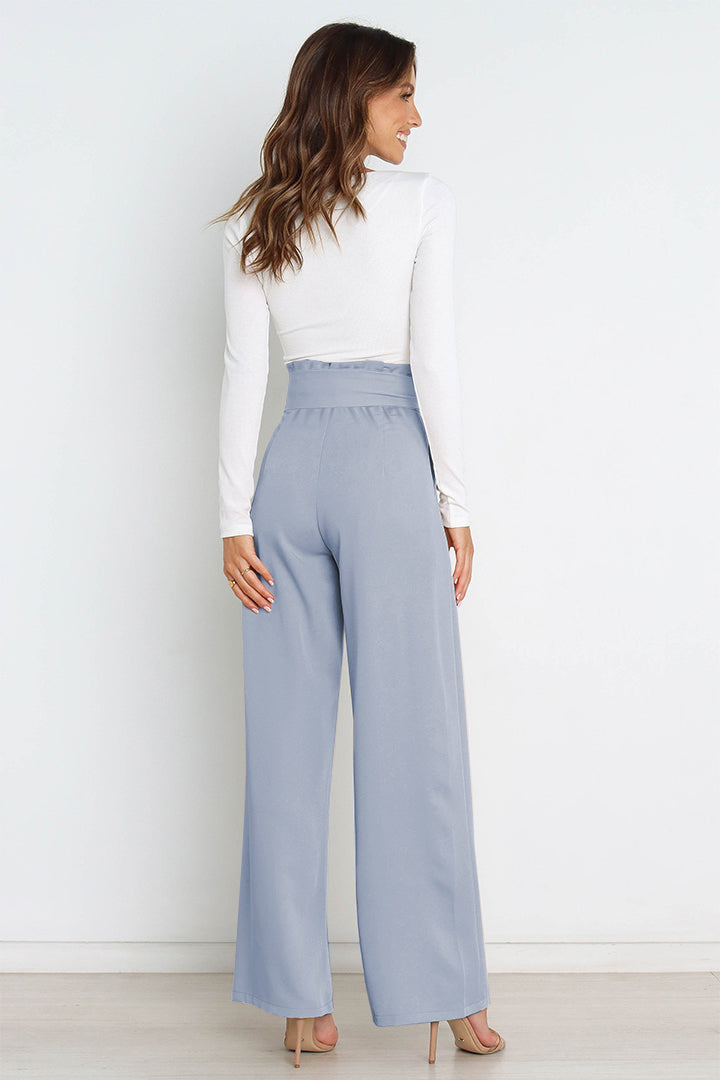 Drune | Hohe Taille Paperbag Hose mit Schleifendetail