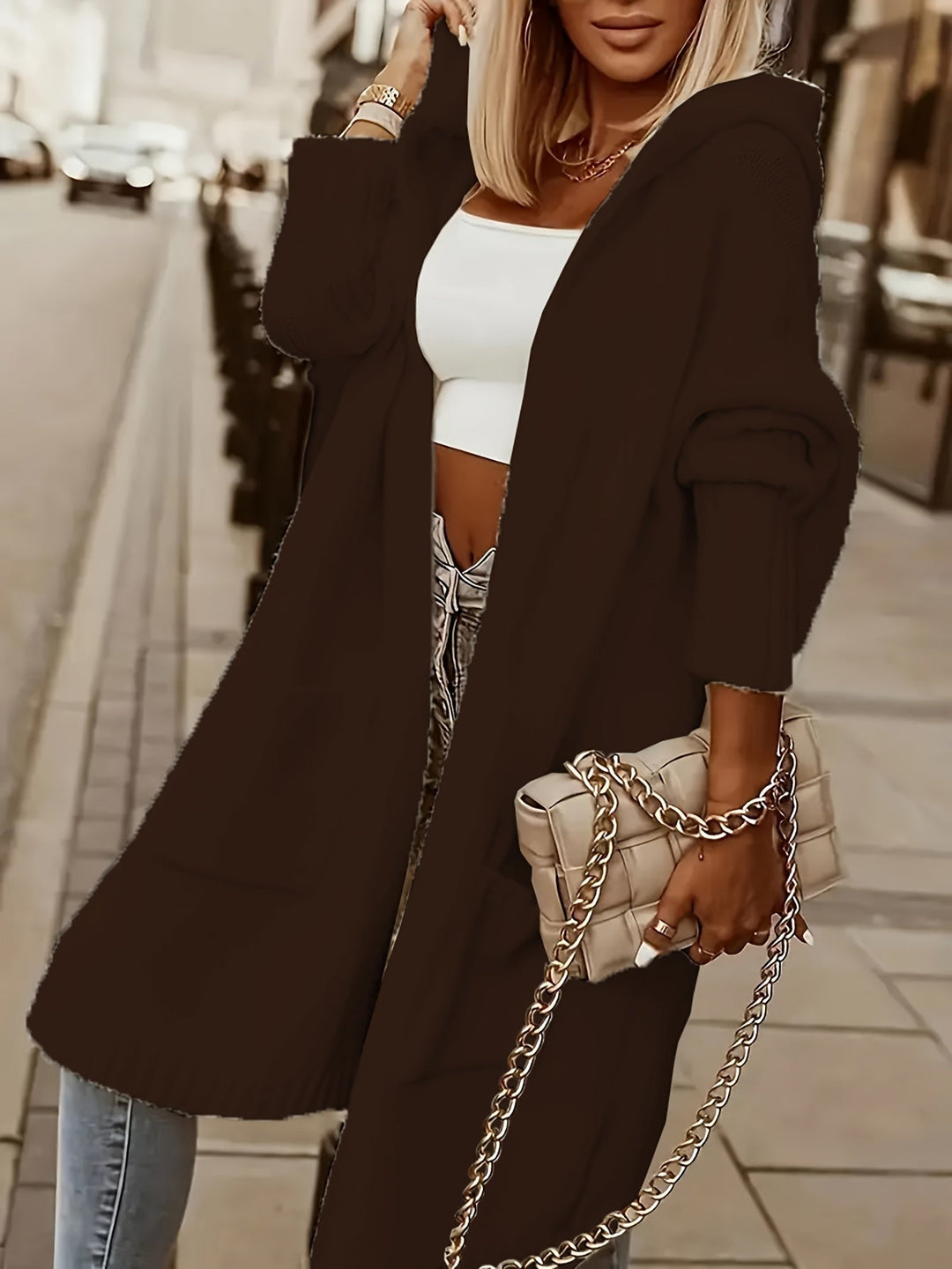 Drune | hooded Cashmere-Strickwaren-Cardigan für Damen - Ideal für den Alltag