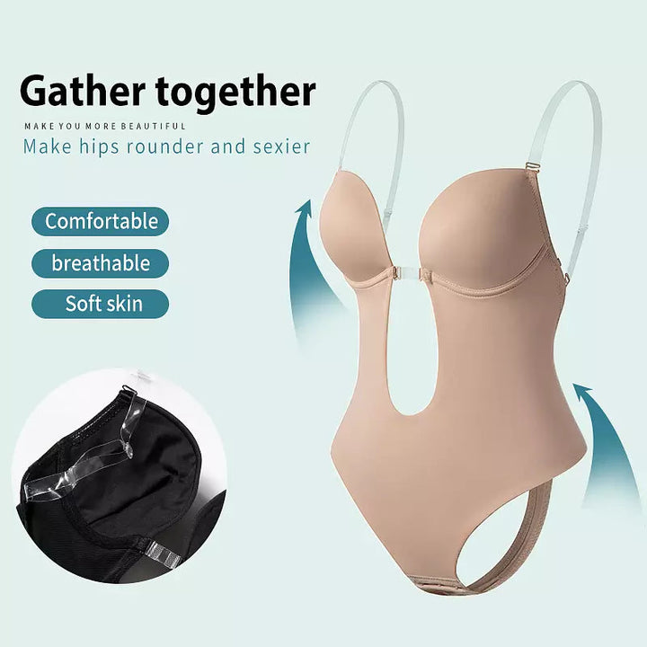 Drune | Tiefer V-Ausschnitt Körperformender Bodysuit