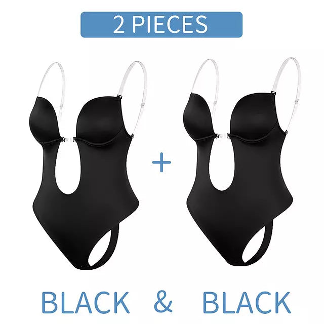Drune | Tiefer V-Ausschnitt Körperformender Bodysuit