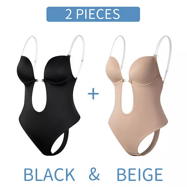 Drune | Tiefer V-Ausschnitt Körperformender Bodysuit