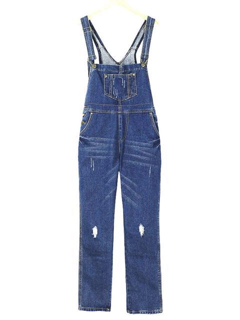 Drune | Denim Lockere Einfache Lange Overalls
