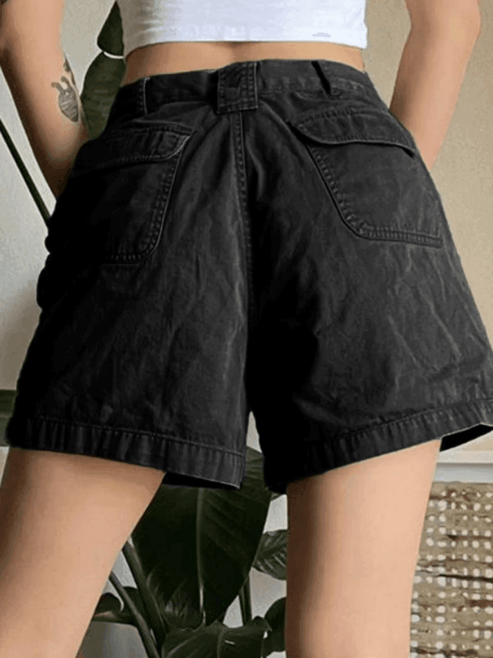 Drune | Denim Gerade Bein Cargo Shorts