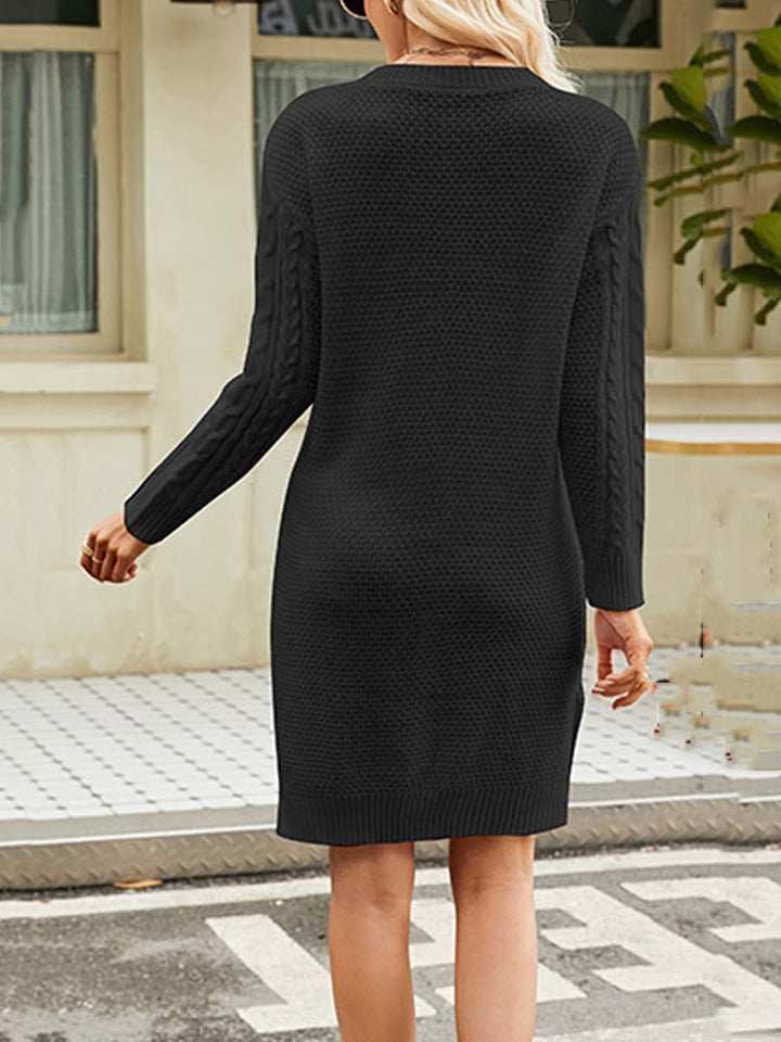 Drune - Schwarzes Strickkleid