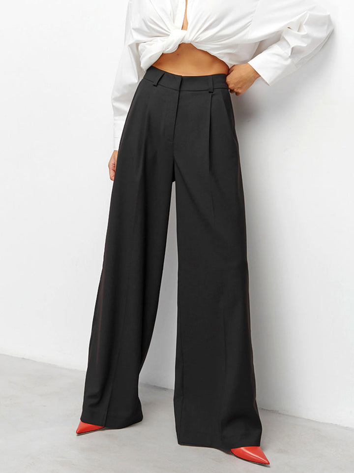 Drune Hose mit hoher Taille und weitem Bein