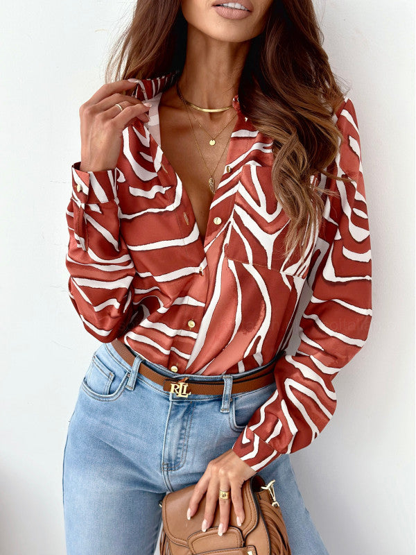 Drune Bluse | Aufgeräumte Damenbluse mit Satindruck