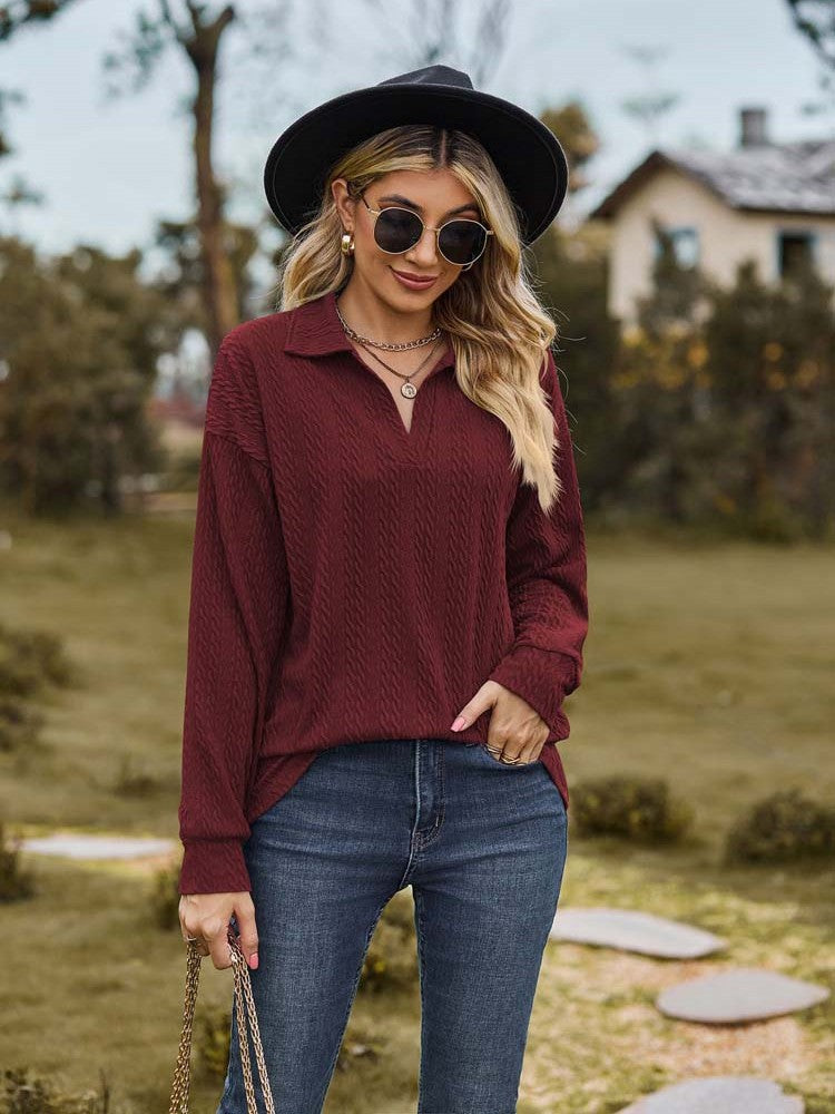 Drune - Damen Freizeitpullover mit Kragen