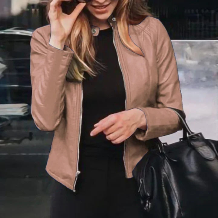 Drune | Kunstlederjacke mit Reißverschluss für Damen