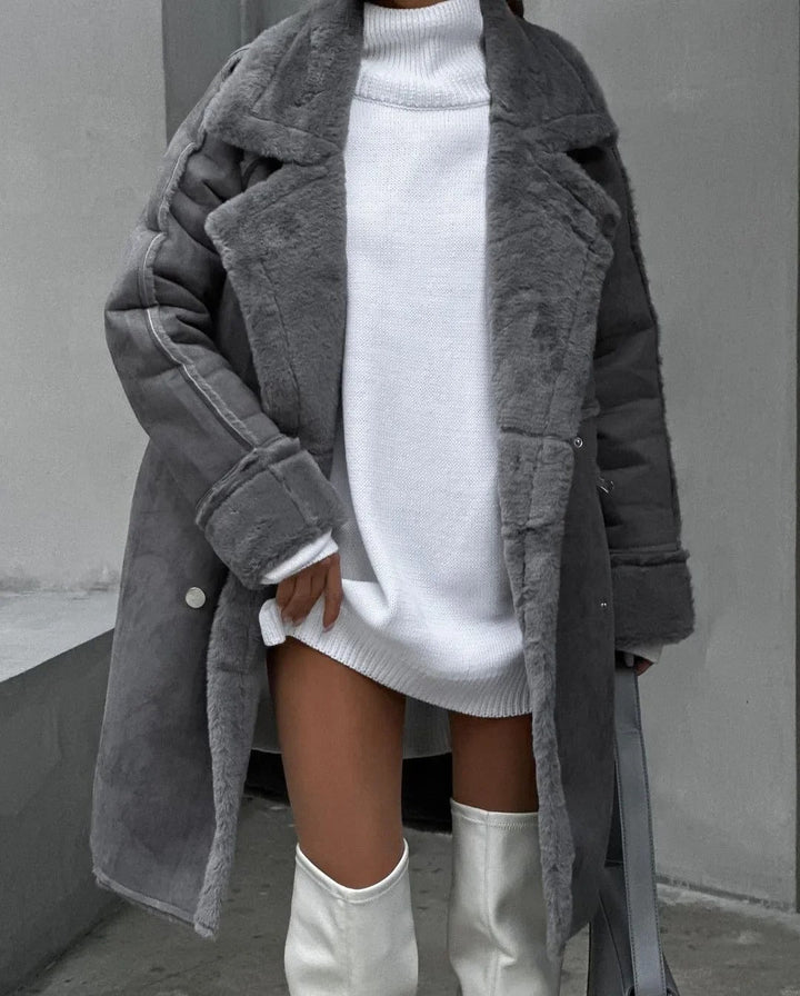 Drune | Lockere Teddyjacke Aus Lammwolle Mit Lässigem Kragen
