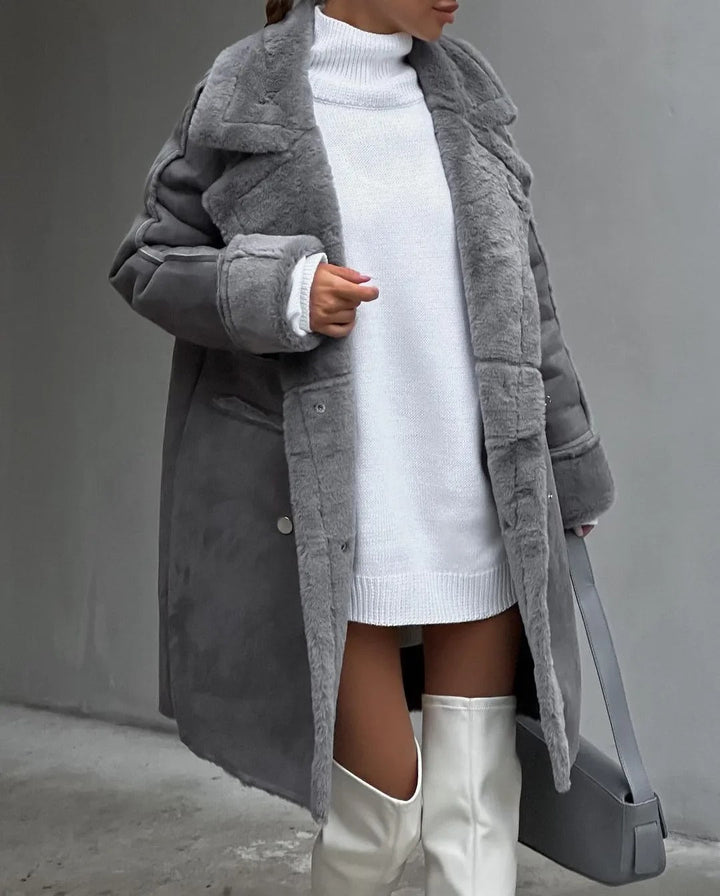 Drune | Lockere Teddyjacke Aus Lammwolle Mit Lässigem Kragen