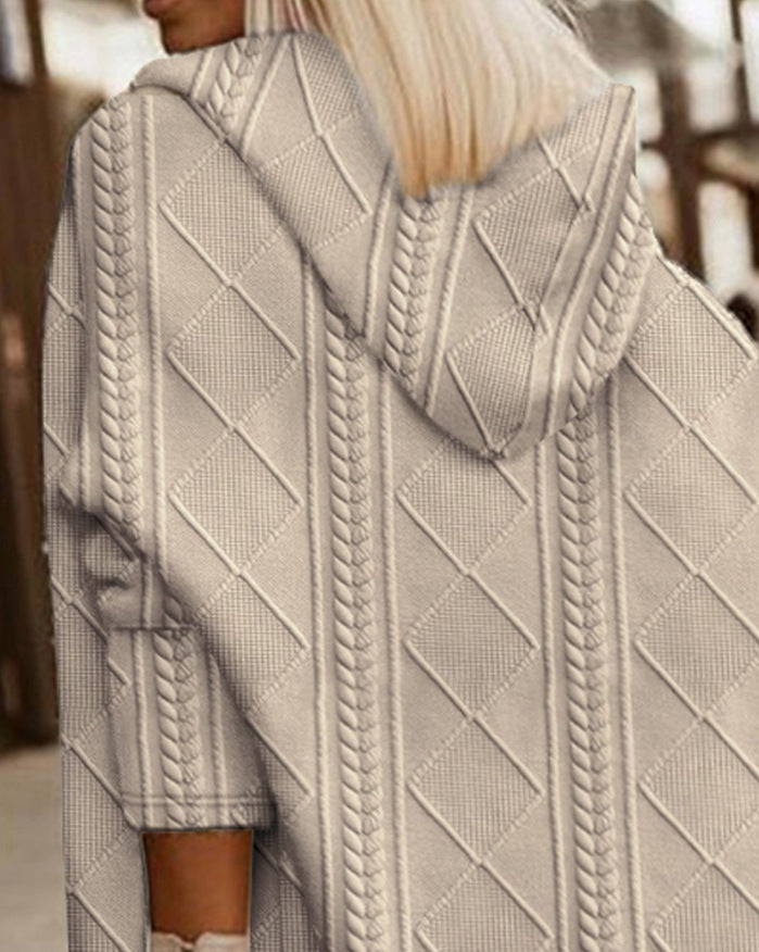 Drune | Cardigan - Langer Kapuzenpullover aus Baumwollmischung
