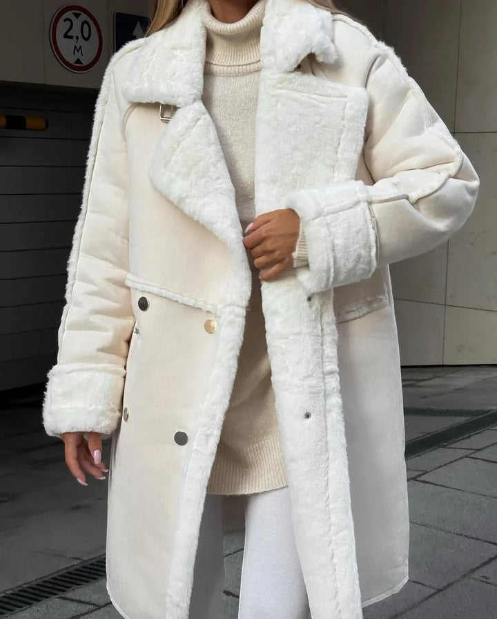 Drune | Lockere Teddyjacke Aus Lammwolle Mit Lässigem Kragen