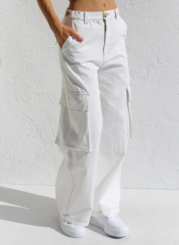 Drune | Baggy Baumwoll Cargo Hose Mit Taschen