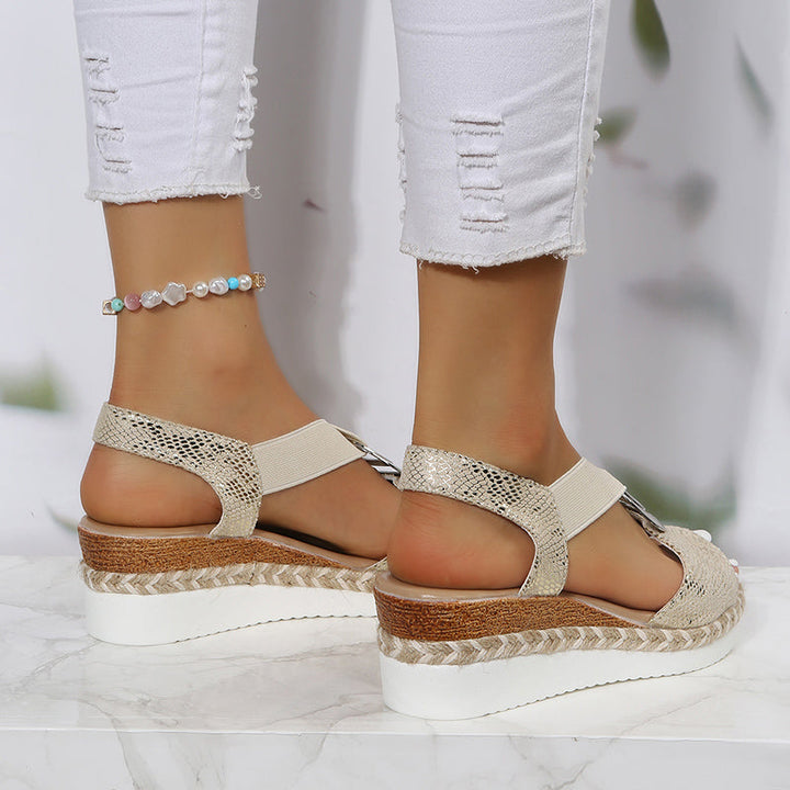 Drune | Sommerliche Leder Keilsandalen