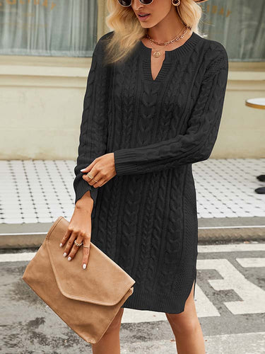 Drune - Schwarzes Strickkleid