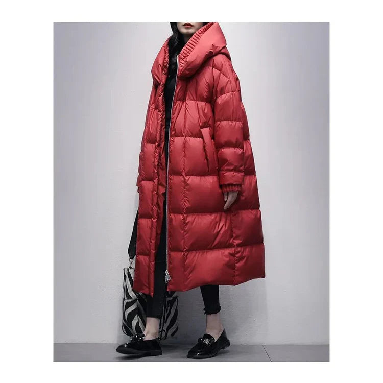 Drune | Lange Pufferjacke mit Daunenumhang
