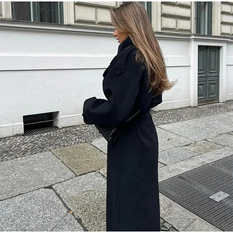 Drune | Doppelreihiger Wollmischmantel
