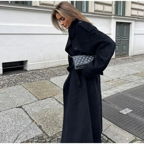 Drune | Doppelreihiger Wollmischmantel