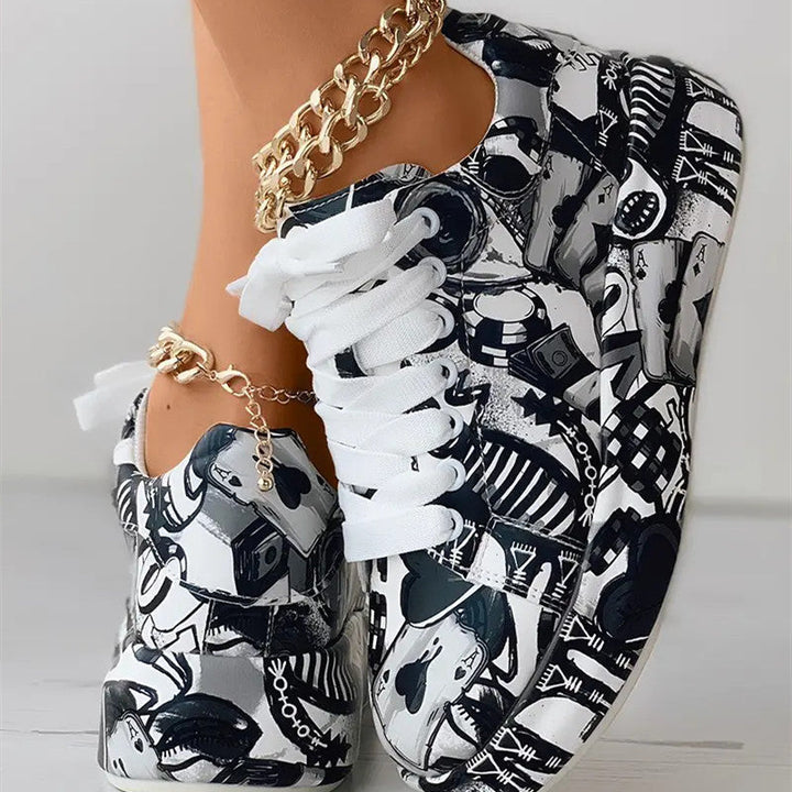 Drune | Lässige Sneakers im Graffiti-Stil für Frauen