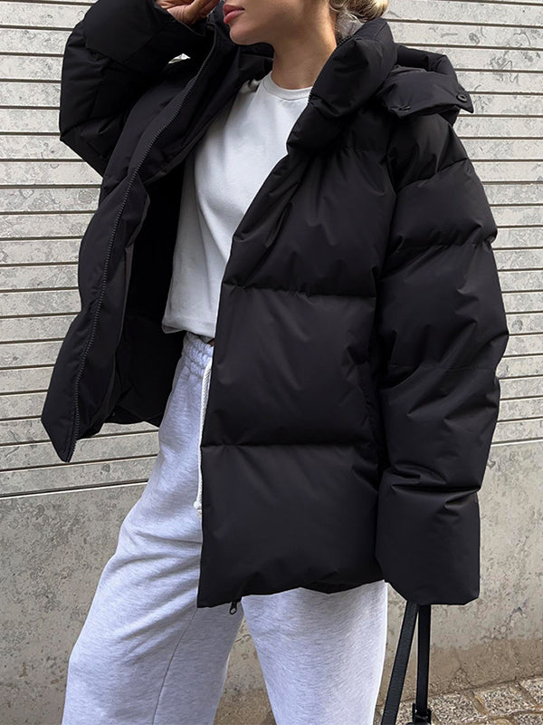 Drune | mehrfarbiges gepolstertes Jacket mit Kapuze