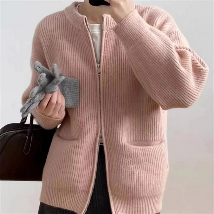 Drune | Elegant plus-size women's zip-up cardigan for comfort