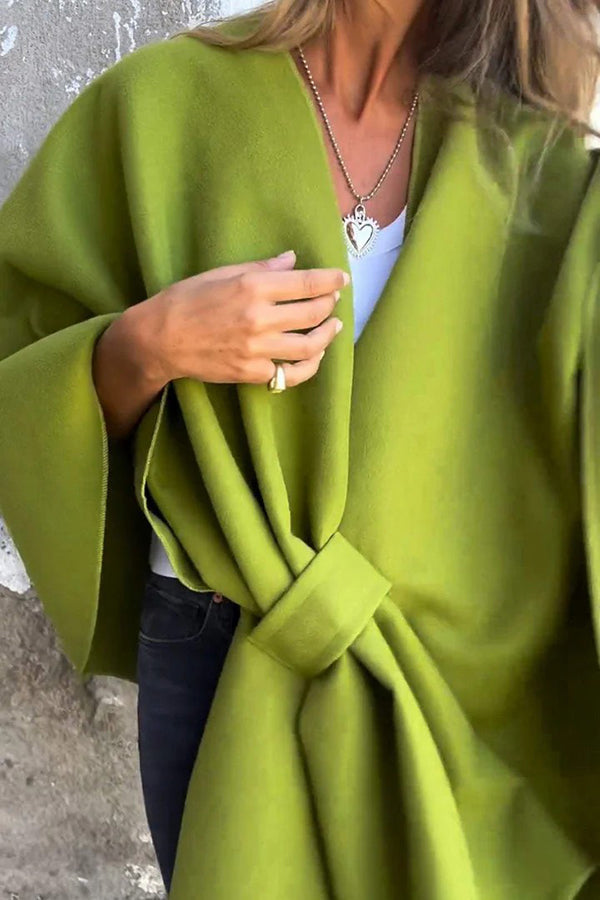 Drune | lässige V-Ausschnitt Stola Cape Jacke