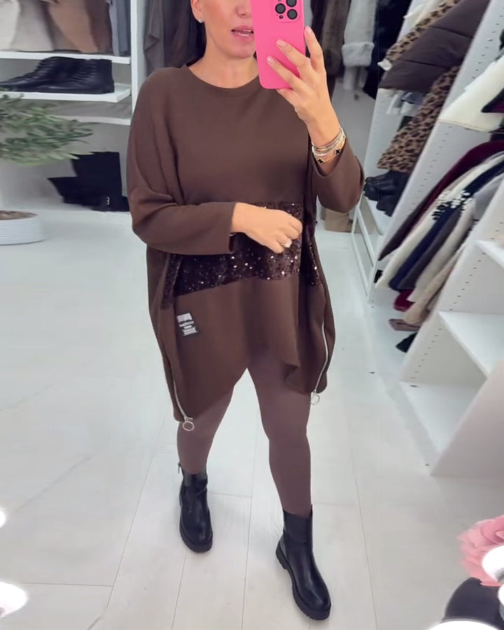 Drune | Übergröße Sweatshirt mit Pailletten