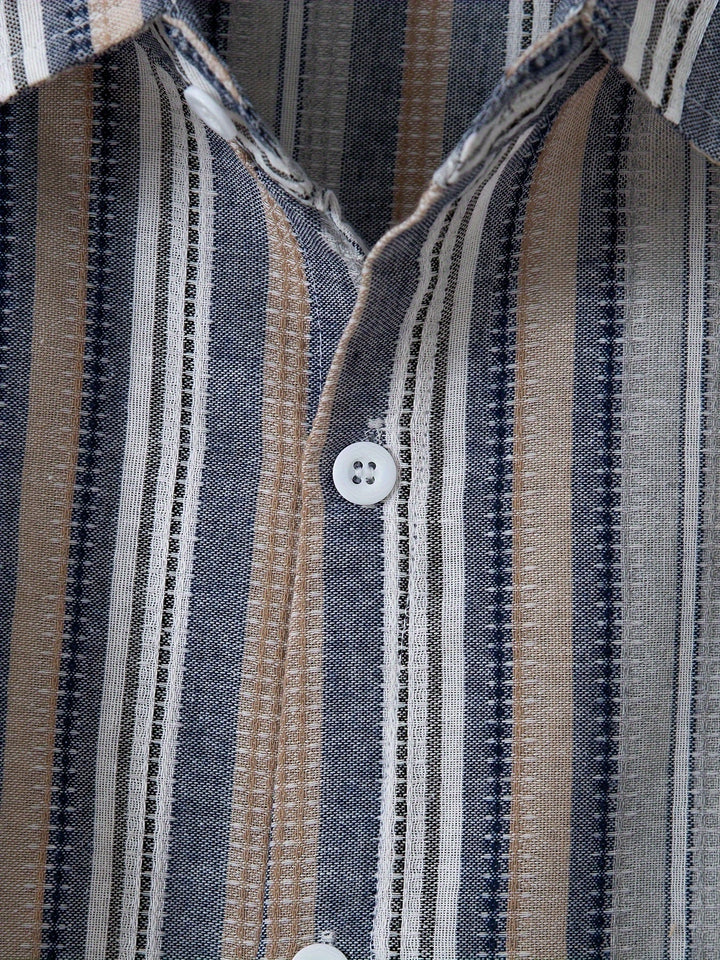 Drune | Gestreiftes Baumwoll Leinen Herrenhemd für entspannte Looks