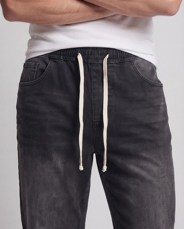 Herren Modische Weitgeschnittene Denim-Hose mit elastischem Bund Drune
