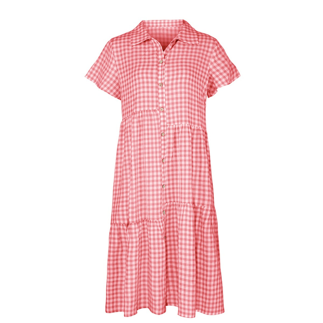 Drune | Hemdkragen kariertes Kleid