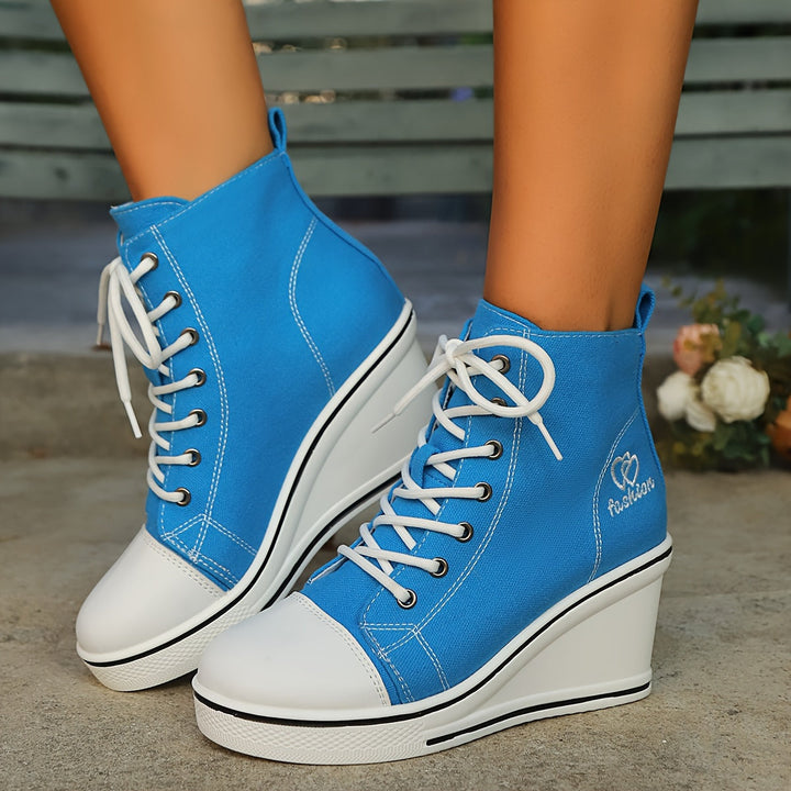 Drune | Einfache Canvas Stiefeletten Mit Liebesmotiv