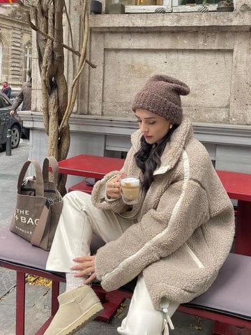Drune | Flauschige Jacke Lässiger Moderner Stil Ideal für den Winter