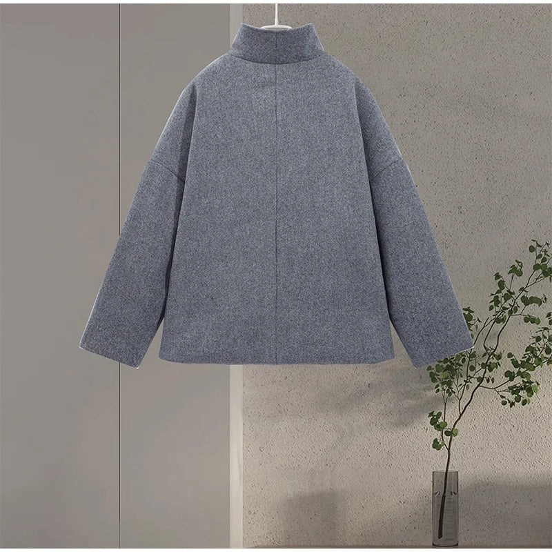 Drune | Wollmischung Jacke mit Hohem Kragen und Knöpfen