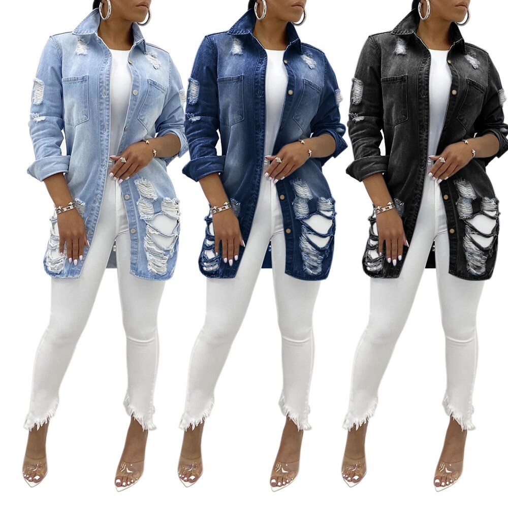 Drune | Zerrissene Jeansjacke für Frauen - Stylisch und Lässig