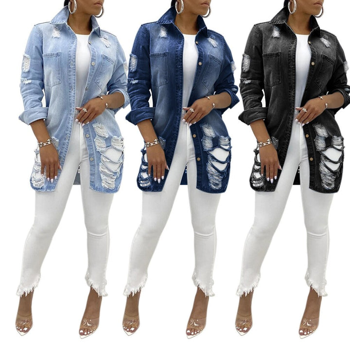 Drune | Zerrissene Jeansjacke für Frauen - Stylisch und Lässig