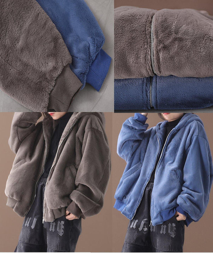 Drune | Kapuzen Mode Wintermäntel Damen Blusen Khaki Midi Oberbekleidung