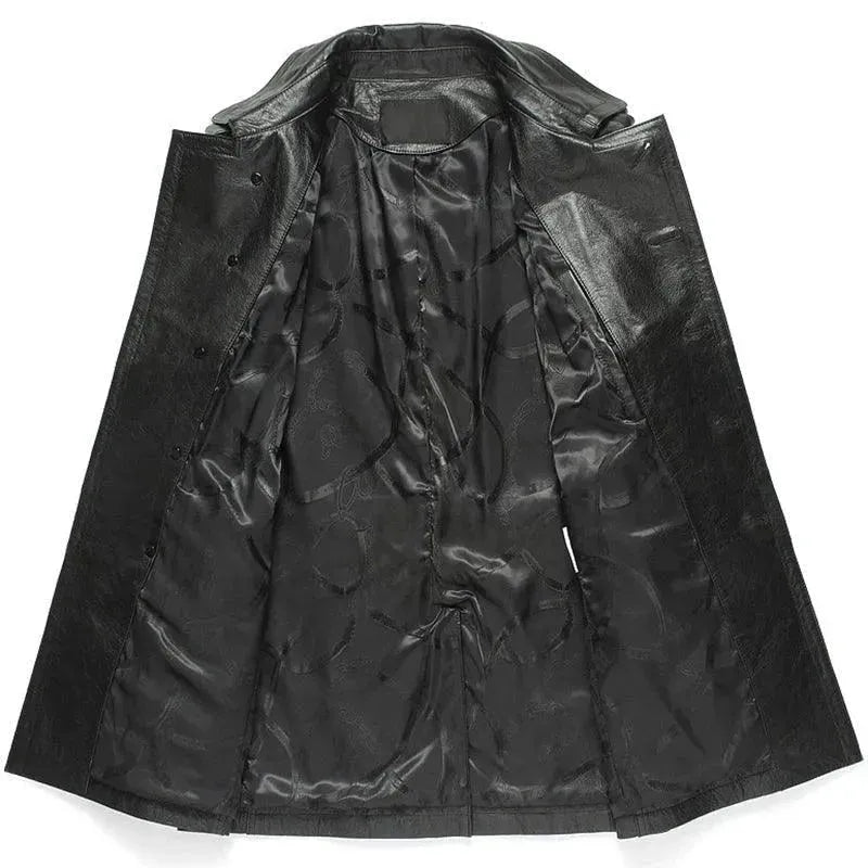 Drune | Doppelreihiger Leder-Trenchcoat Herren