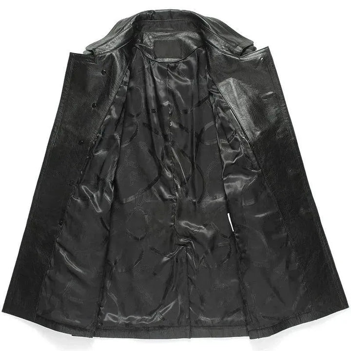 Drune | Doppelreihiger Leder-Trenchcoat Herren