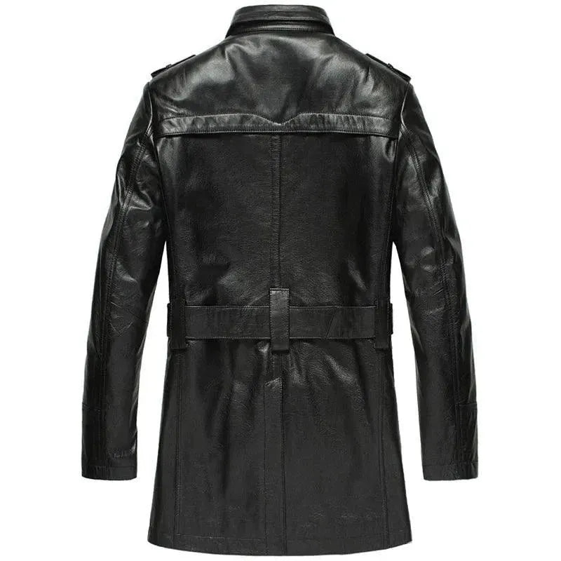 Drune | Doppelreihiger Leder-Trenchcoat Herren
