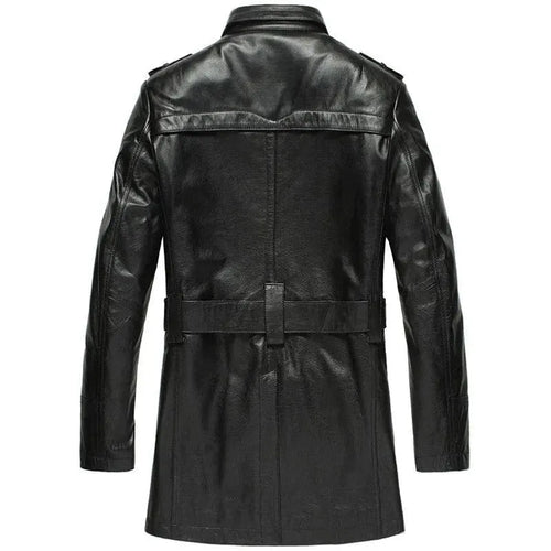 Drune | Doppelreihiger Leder-Trenchcoat Herren