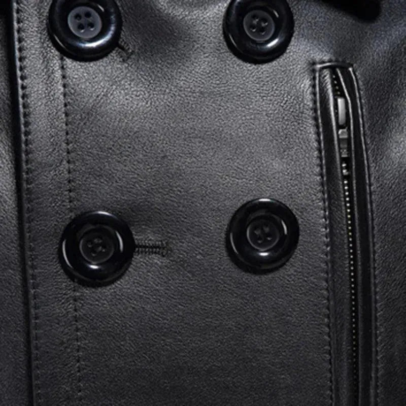 Drune | Doppelreihiger Leder-Trenchcoat Herren