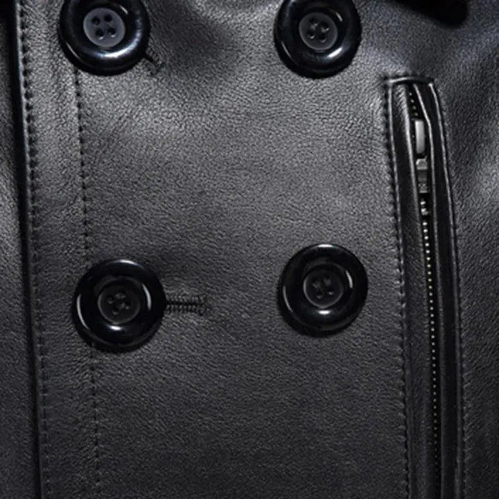 Drune | Doppelreihiger Leder-Trenchcoat Herren
