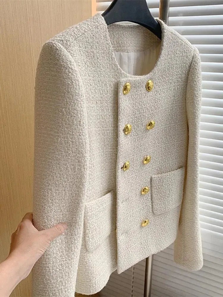 Drune | Doppelreihige Damen Kurz Tweedjacke