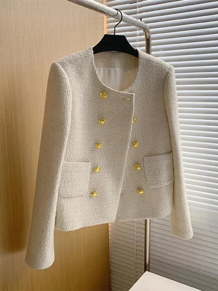 Drune | Doppelreihige Damen Kurz Tweedjacke