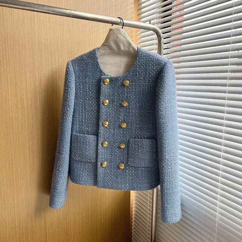 Drune | Doppelreihige Damen Kurz Tweedjacke